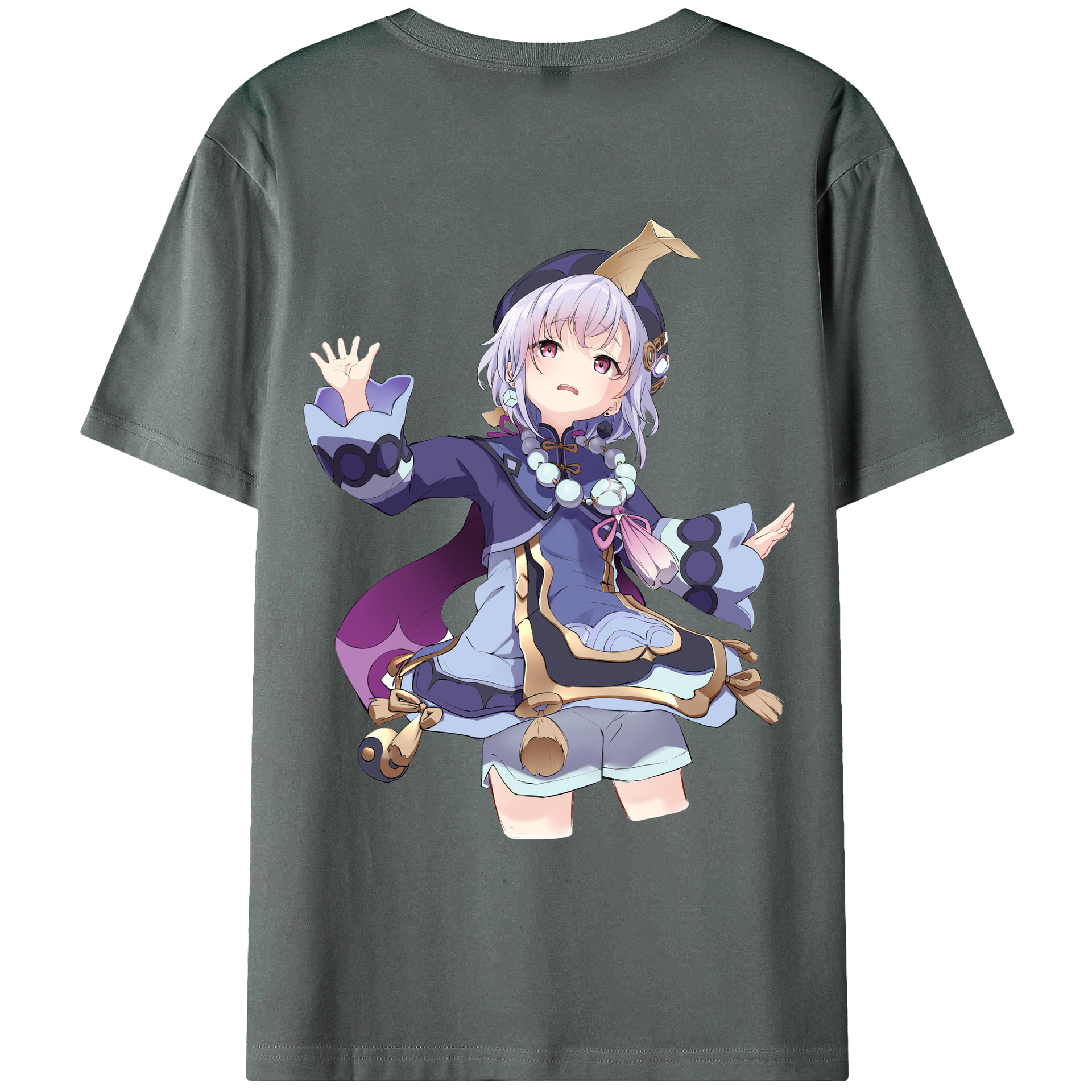 げんし神 七七 なな  genshin Nana 綿100％ メンズ半袖Tシャツ（バックプリント） 通気性